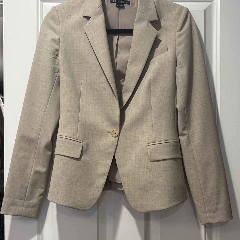 Theory Tan Single-Button Women's Blazer